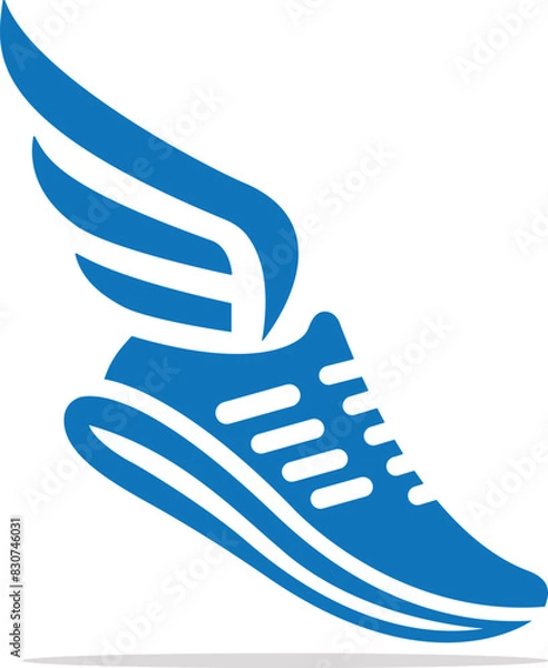 Obraz a blue shoe with wing logo