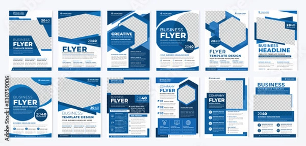 Obraz set of business flyer template with minimalist layout and modern style use for promotion kit
