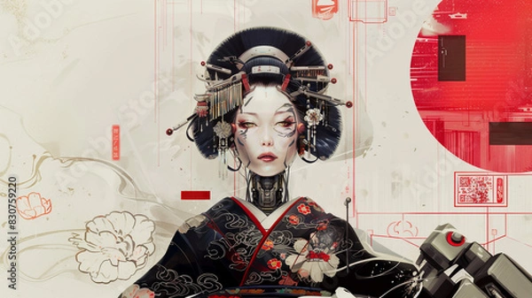 Obraz Japanese Geisha Robot
