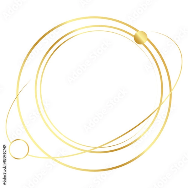 Obraz circle frame golden luxury