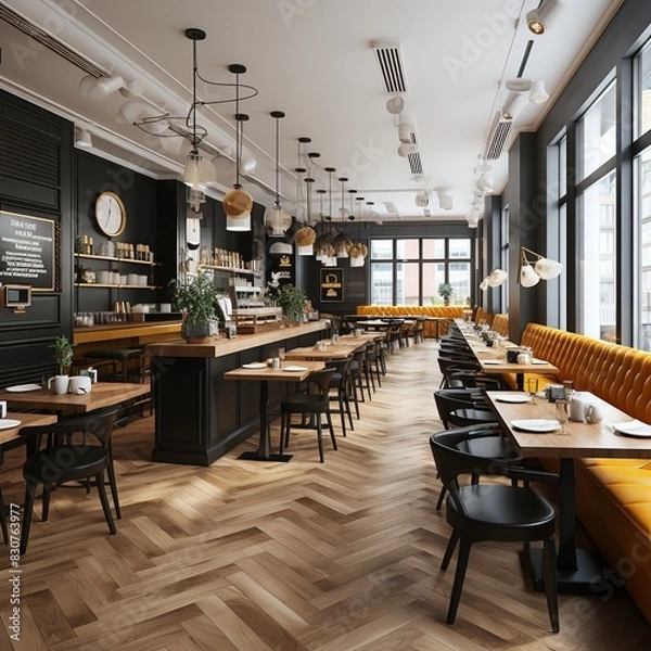 Fototapeta A Beautiful Representation of the Restaurant Interior