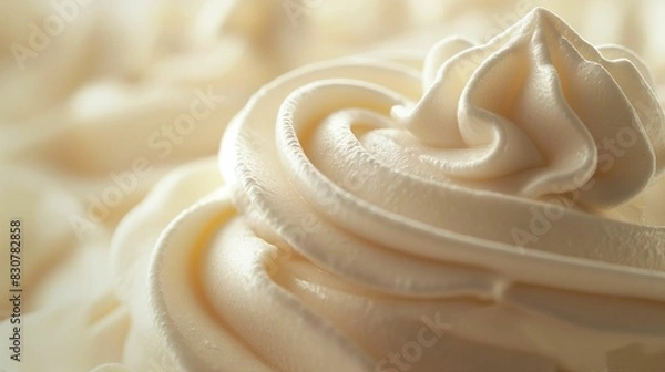 Fototapeta Close-up of vanilla soft serve ice cream in a cup.