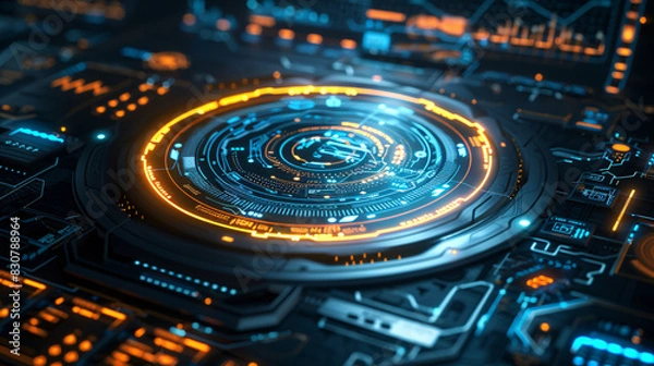 Obraz Futuristic user interface with free area for text