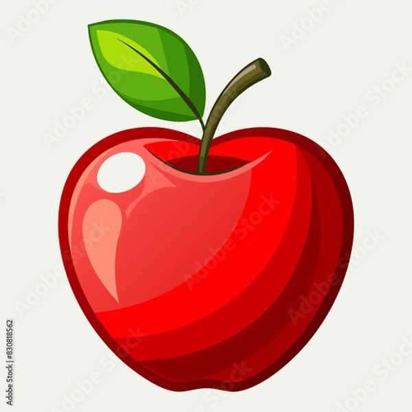 Obraz red apple with leaf