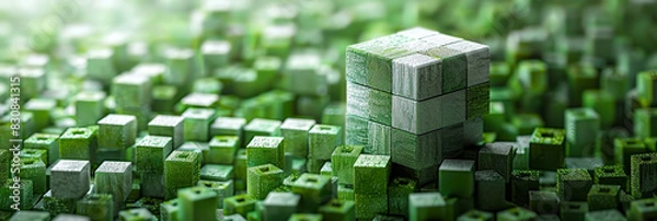 Fototapeta Cubes Resting on Grass
