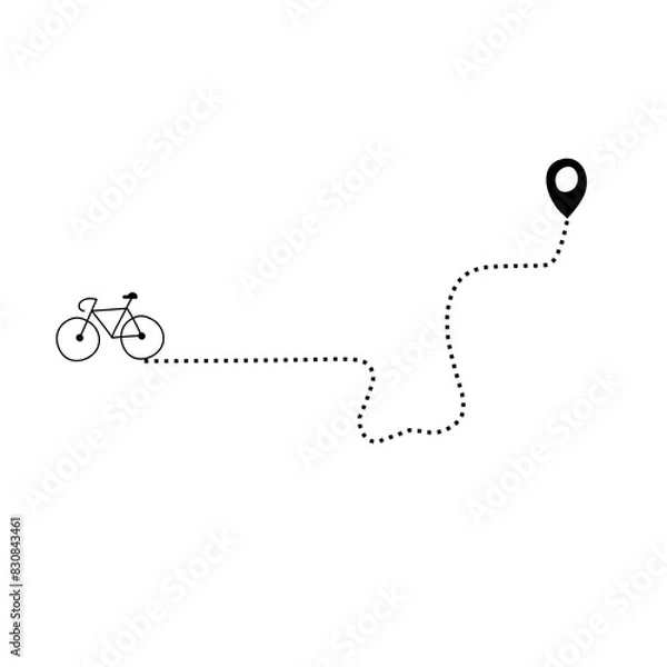 Obraz Bicycle dotted line route path