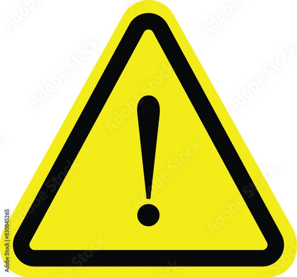 Fototapeta exclamation danger sign yellow caution vector