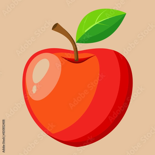 Obraz red apple with leaf