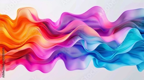 Obraz Abstract 3D waves in rainbow colors symbolizing LGBTQ