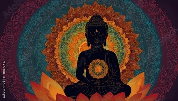 Obraz buddha statue in the temple