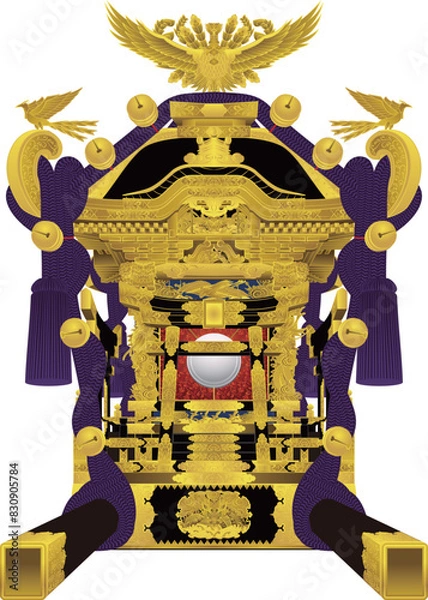 Obraz 正面から見たお神輿のイラスト