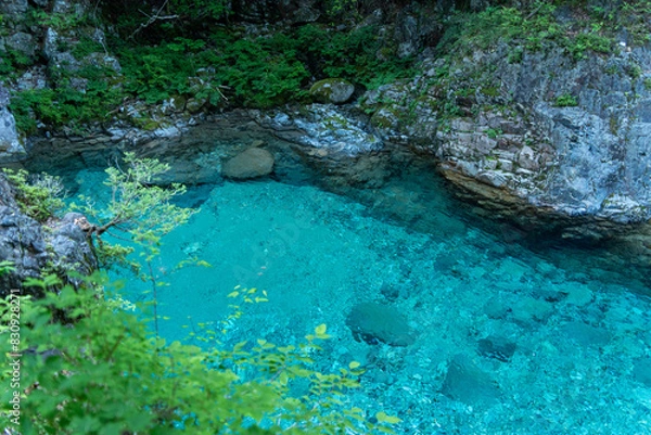 Obraz 新緑の渓谷美