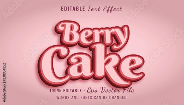 Obraz berry cake 3d text effect design