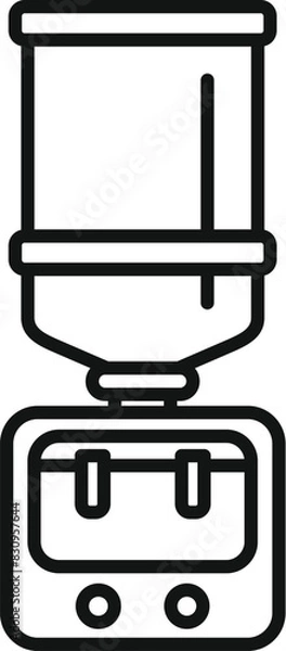 Fototapeta Black and white line art of a modern kitchen blender suitable for icon or infographic use.