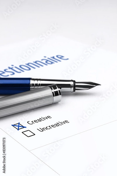 Fototapeta Quiestionnaire about creativity