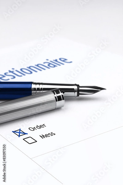 Fototapeta Quiestionnaire. Order or Mess. Order marked.