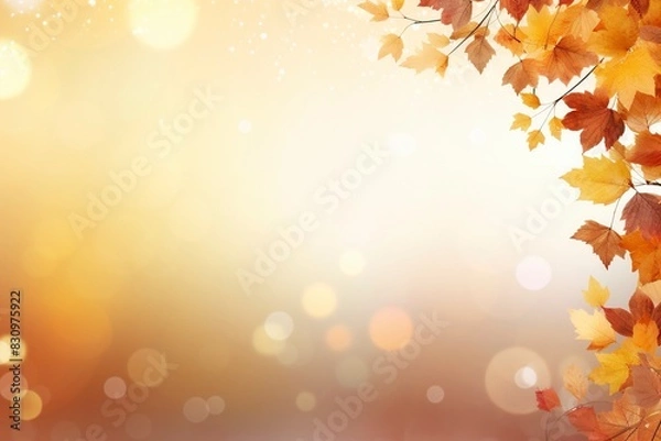 Fototapeta autumn leaves background, generative ai
