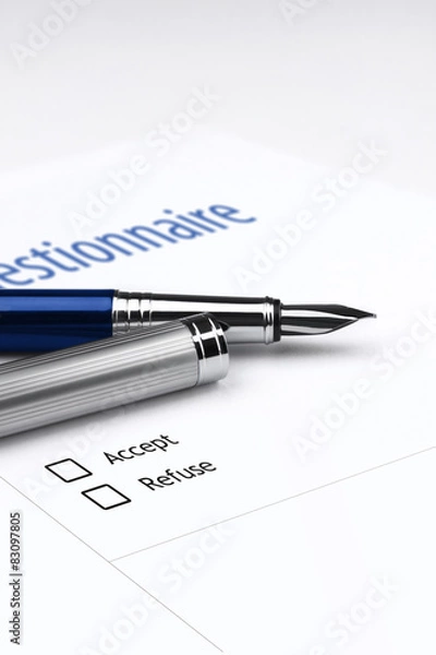 Fototapeta Quiestionnaire. Accept or Refuse. Blank answers.