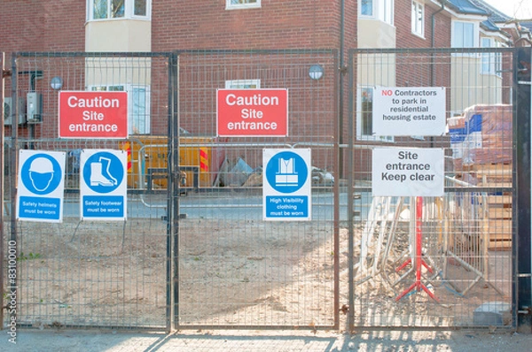 Obraz Site safety signs construction site