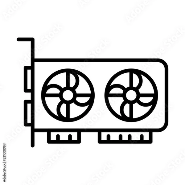 Obraz Graphic card line icon