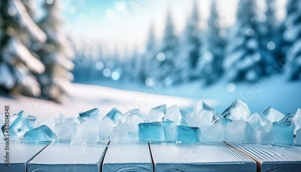 Fototapeta Backdrop e mesa de gelo