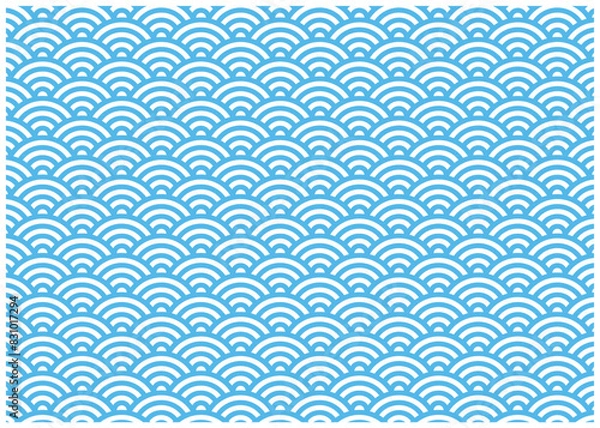 Obraz 青海波のシームレスパターン　和柄　背景　青