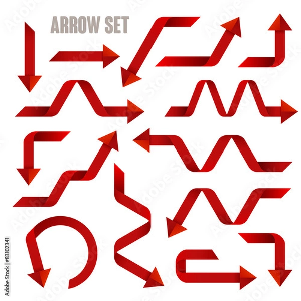 Obraz useful red arrows set collection