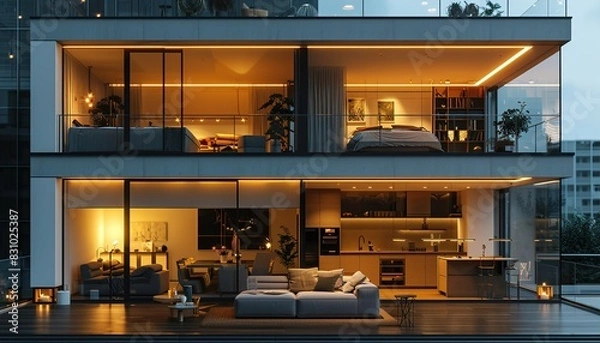 Obraz house architectural sketch 3d illustration