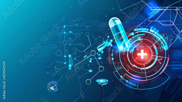Obraz Health technology background vector image