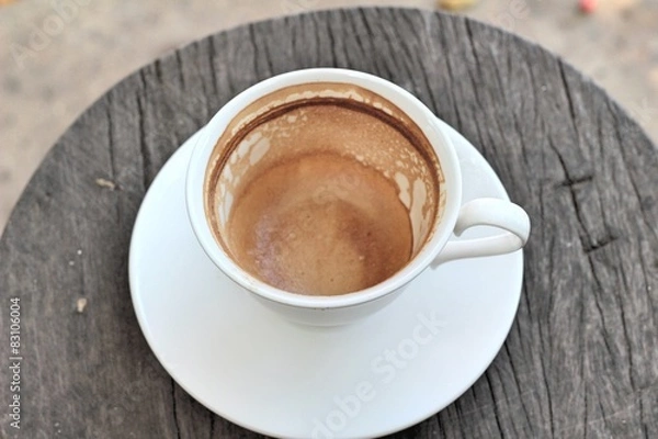 Fototapeta Hot latte coffee in glass