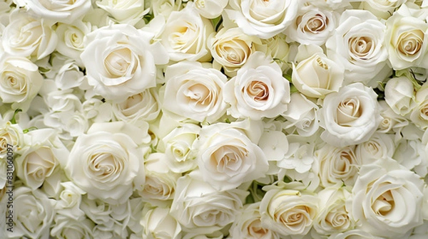 Fototapeta 画面いっぱいの白い花