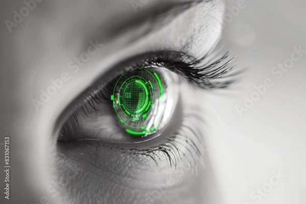 Obraz Futuristic Biometric Security Scan Closeup