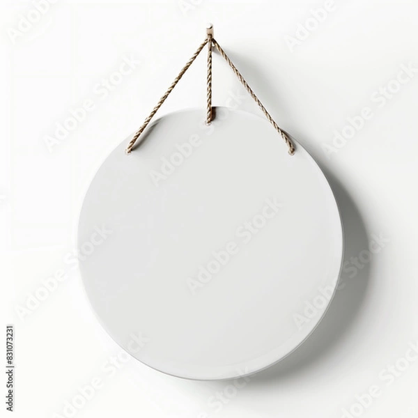 Fototapeta An empty round sign as a mockup with a light background
