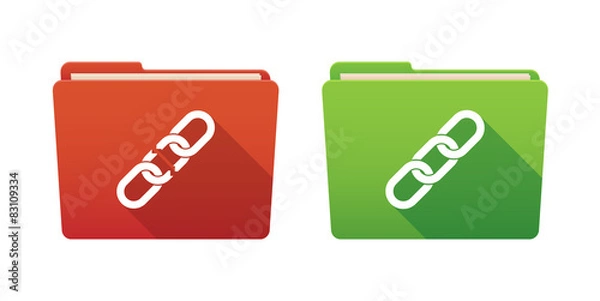 Fototapeta Folder icon set with chains