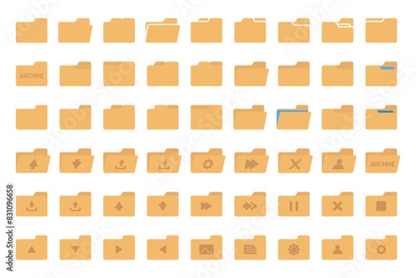 Obraz desktop interface window with folders isolated on transparent background simple ui vector flat illustration