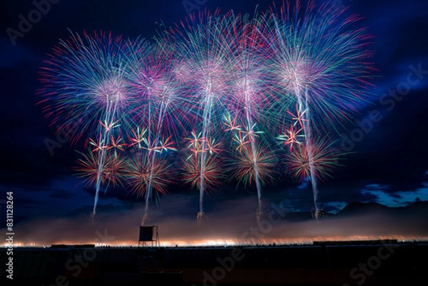 Fototapeta 秋田県大曲の花火　2023夏