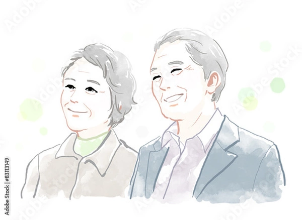 Obraz 笑顔の老夫婦