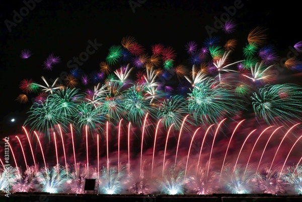 Fototapeta 秋田県大曲の花火　2023夏