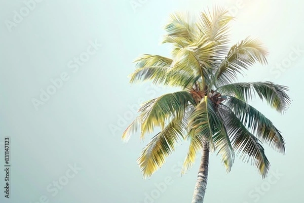Fototapeta Palm tree standing in sunlight