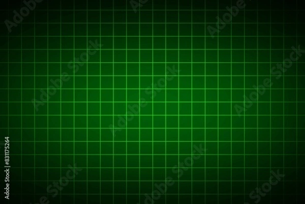 Obraz Green grid pattern background with neon glow light. Thin line pattern background. Green digital grids background, hi-tech, virtual reality concept