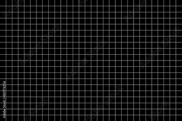 Obraz Grid pattern background on black background. Black white grid background. Thin line pattern background