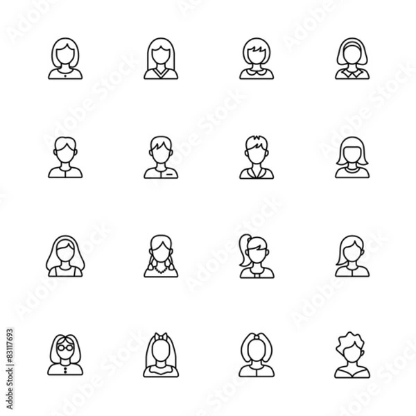 Obraz User icons set.