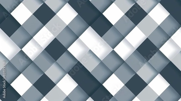 Fototapeta geometric mathematic seamless pattern with white squares on gray background abstract texture