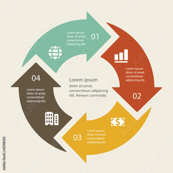 Obraz Vector infographic. Template for cycle diagram, graph, presentat