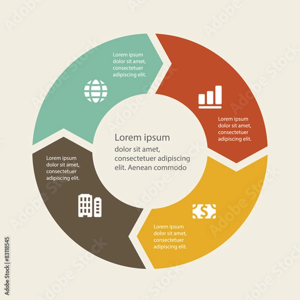 Obraz Vector infographic. Template for cycle diagram, graph, presentat