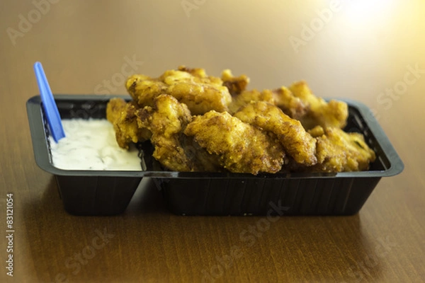 Obraz Fried kibbeling traditional dutch fish cod