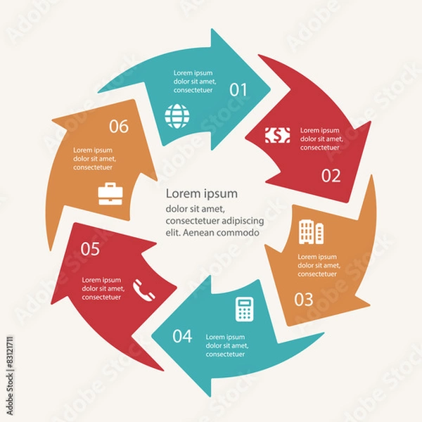 Obraz Business infographic template set. Vector illustration for cycle