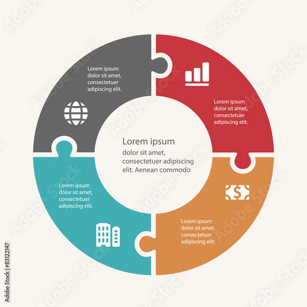 Obraz Business infographic template set. Vector illustration for cycle