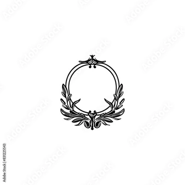 Obraz Blank emblem with vintage ornamental style