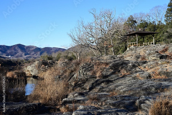 Fototapeta 冬の長瀞渓谷 岩畳（埼玉県秩父郡長瀞町）